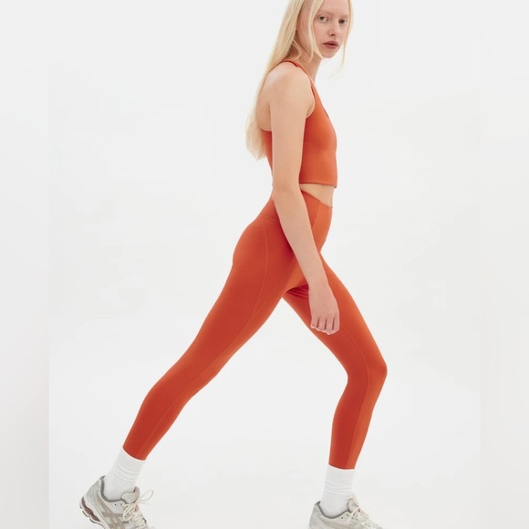 girlfriend collective Pants - Girlfriend Collective High-Waisted Orange Leggings Yoga Pants Size Small